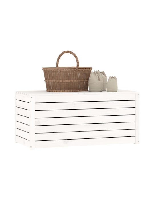 vidaXL Cutie de depozitare pentru exterior Lemn Alb L101xW50.5xH46.5buc