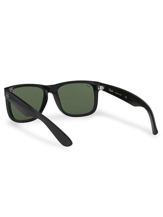 Ray Ban Justin Sunglasses with Black Acetate Frame and Green Lenses RB4165 601/71