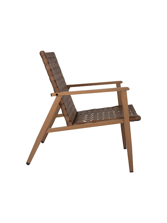 Outdoor Armchair Wooden Brown 62x73x76cm