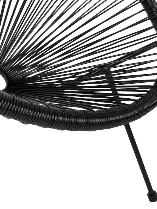 Πολυθρόνα Εξωτερικού Χώρου Rattan Allegra Μαύρο 71x73x77εκ.