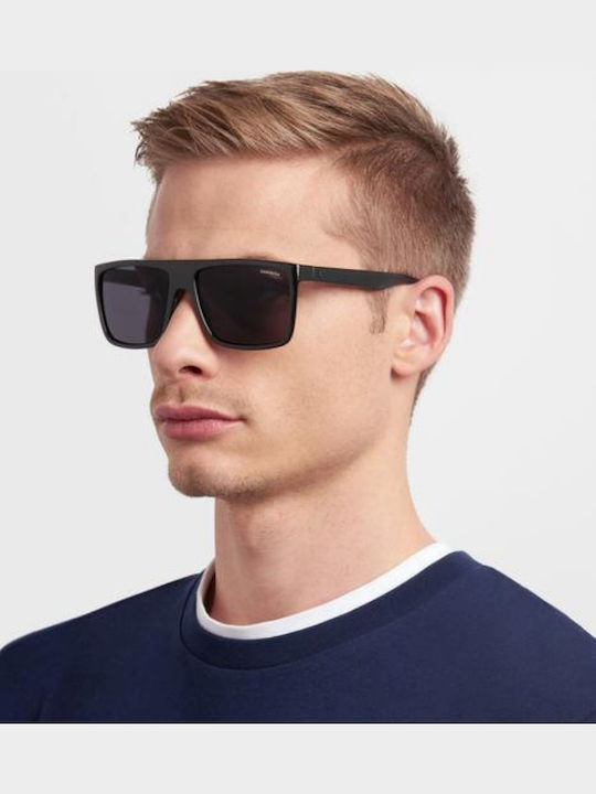 Carrera Men's Sunglasses With Black Horn-Rimmed Frame And Grey Polarized Lens 8055/S 003M9