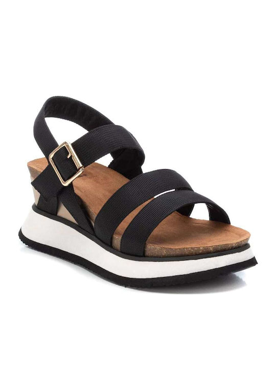 Women's Ankle Strap Platforms Black