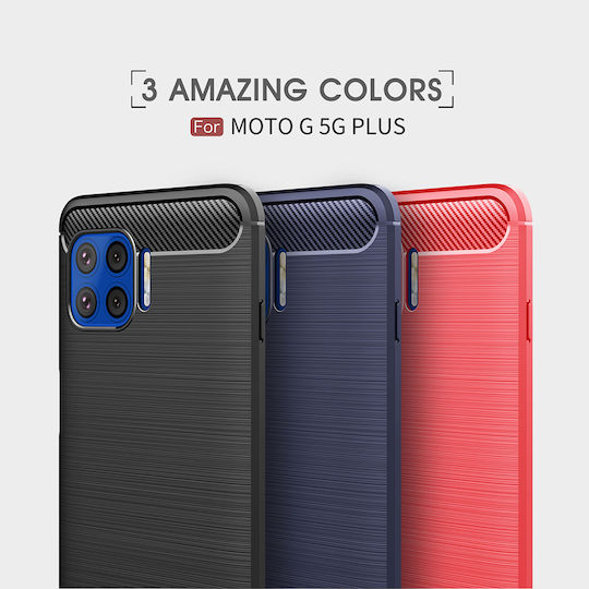 Techsuit Карбонова Задна Корица От Силикон Черна (Moto G 5G Plus)