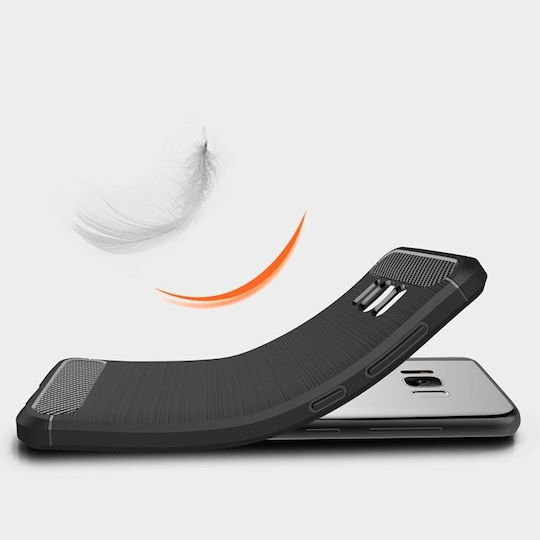 Techsuit Carbon Umschlag Rückseite Silikon Schwarz (Galaxy S8)