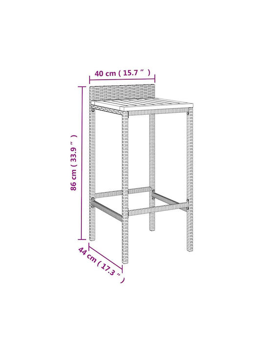 Stool for Bar Outdoor Black 40x42x78cm