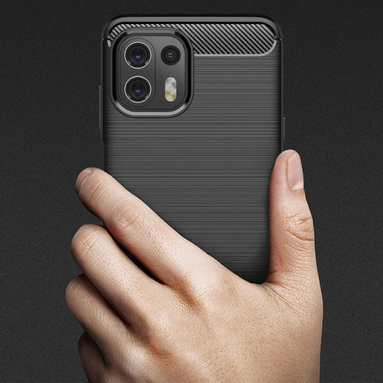 Techsuit Carbon Back Cover Silicon Negru (Edge 20 Lite)