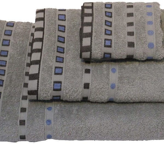 Le Blanc 3-tlg. Set Badetücher Penne Jacquard Punkte Gray Gewicht 450gr/m²