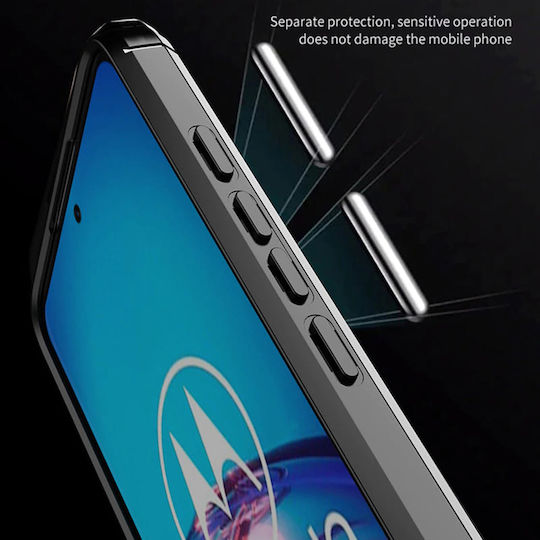 Techsuit Carbon Back Cover Silicon Negru (Moto G60)