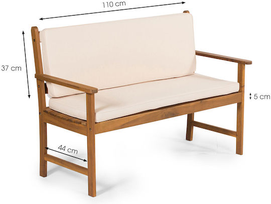Fieldmann Waterproof Garden Chair Cushions with Backrest Beige 110x81cm