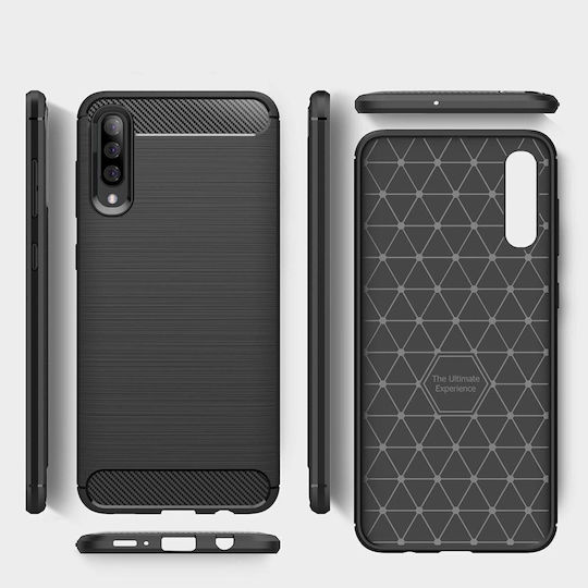 Techsuit Carbon Back Cover Σιλικόνης Μαύρο (Galaxy A30s)