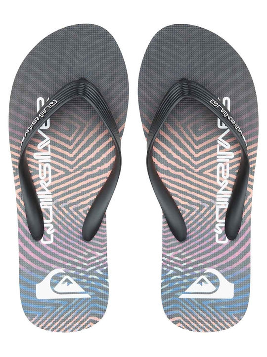 Molokai Wordblock Men's Flip Flops Black/Blue/Pink