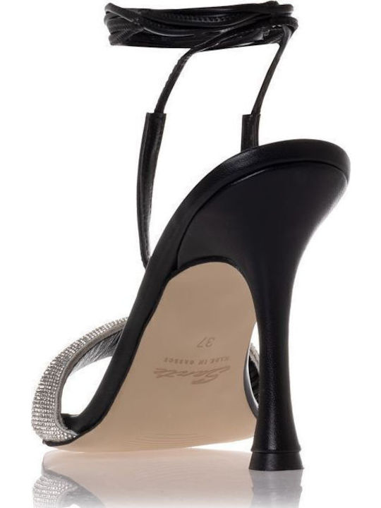 Sandalen mit Strass Schwarz