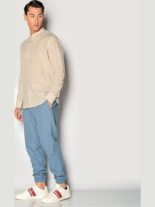 Long-sleeved Linen Shirt Beige