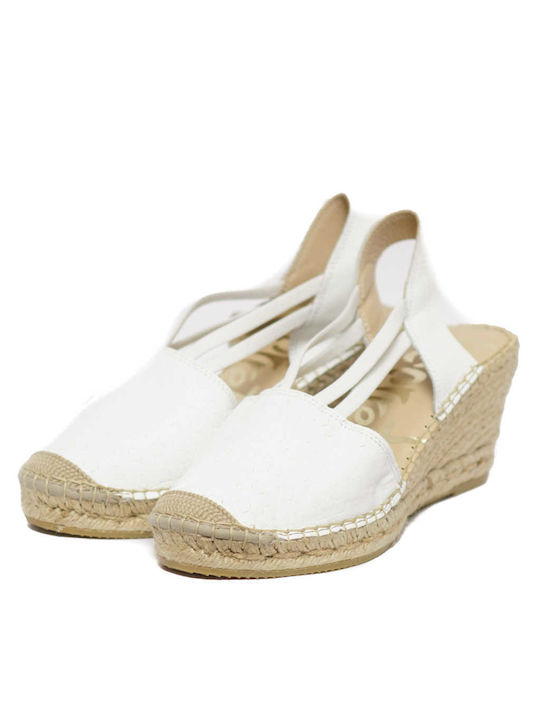 Vidorreta Women's Leather Platform Espadrilles White