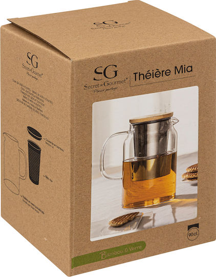Atmosphera One Glass Transparent Teapot with Filter 900ml