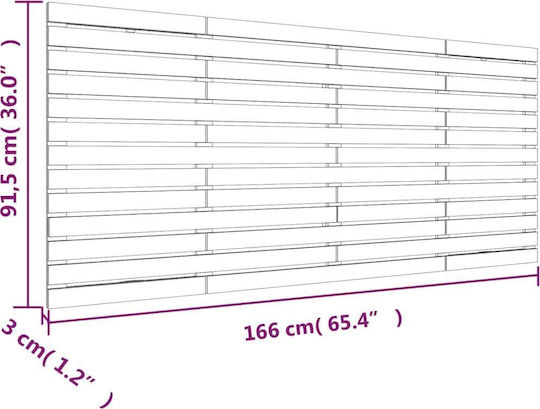 vidaXL Wooden Gray Bed Headboard 166x91.5cm