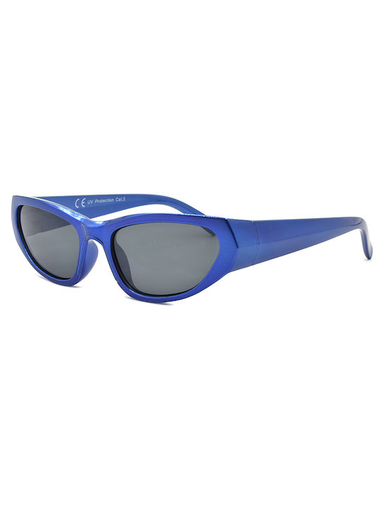 Awear Sonik Women's Sunglasses with Blue Plastic Frame and Blue Mirror Lens