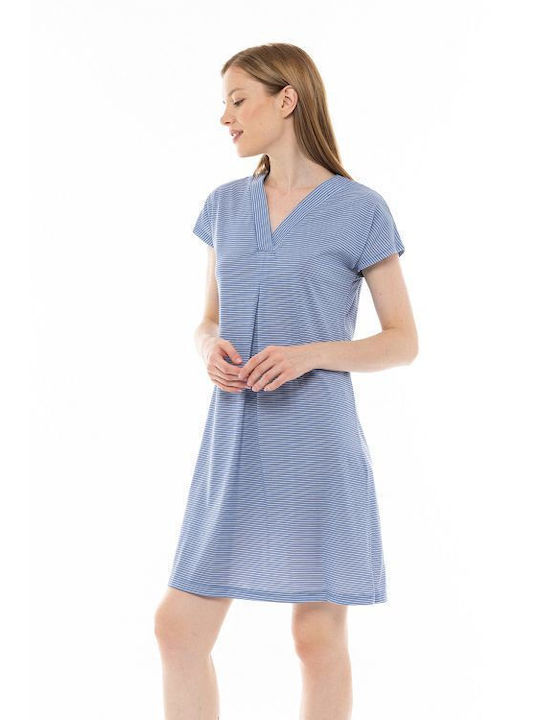 Pink Label Summer Women's Nightdress Blue