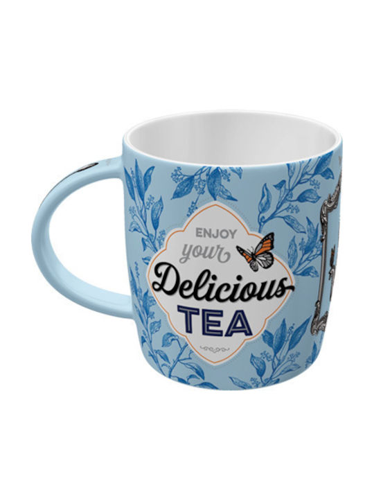 Nostalgic Art Always Time for a Tea Becher Keramik Blau 330ml 43072