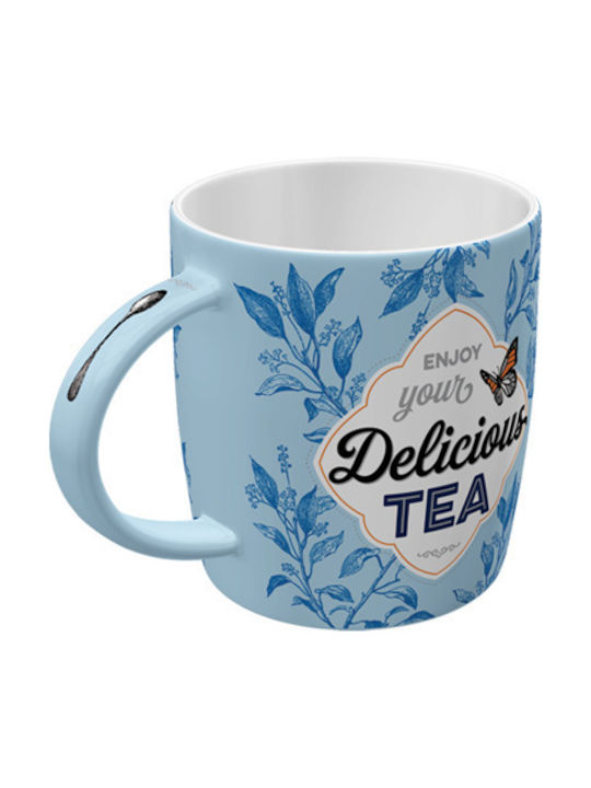 Nostalgic Art Always Time for a Tea Becher Keramik Blau 330ml 43072