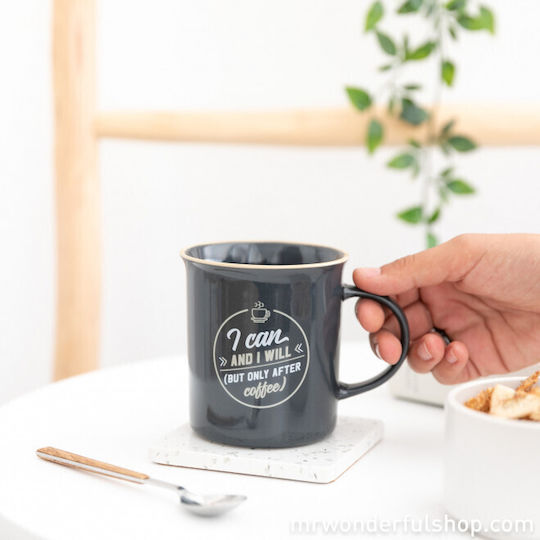 Mr. Wonderful Κούπα Κεραμική Μαύρη 280ml