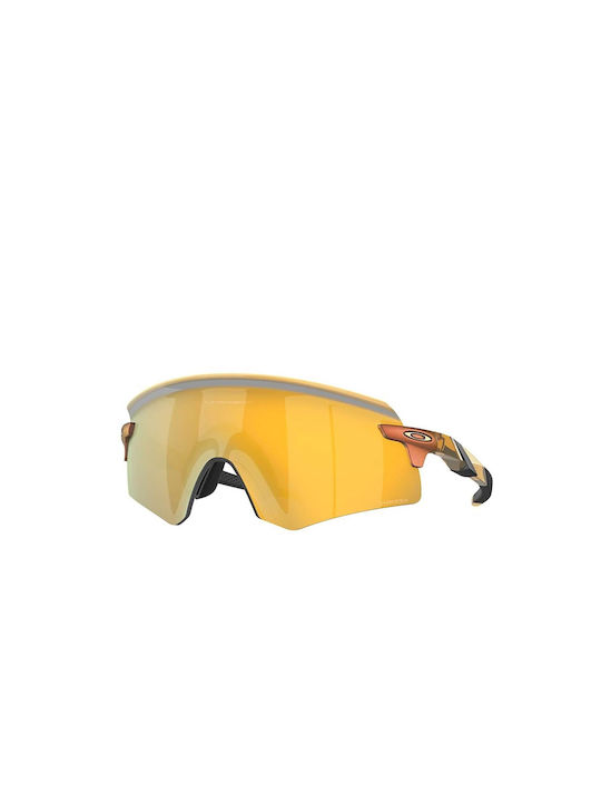 Oakley Encoder Sunglasses with Orange Acetate Frame and Yellow Lenses OO9471-20