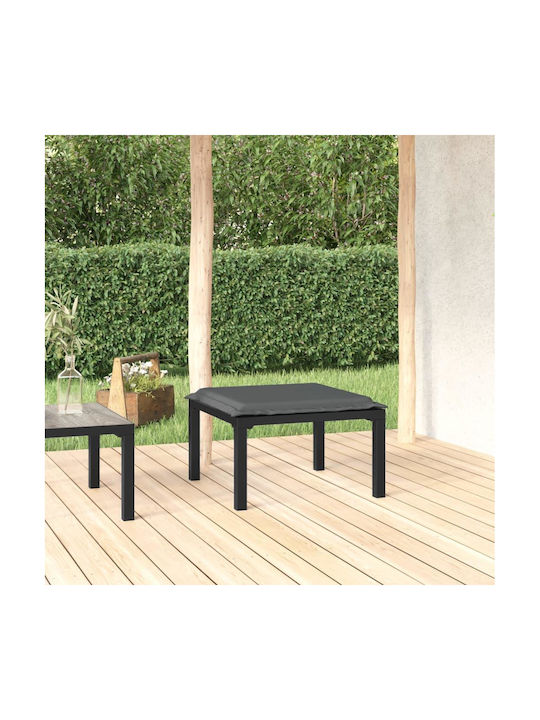 Metallischer Gartenhocker Würfel Außeneinsatz mit Kissen Schwarz 55x55x30cm