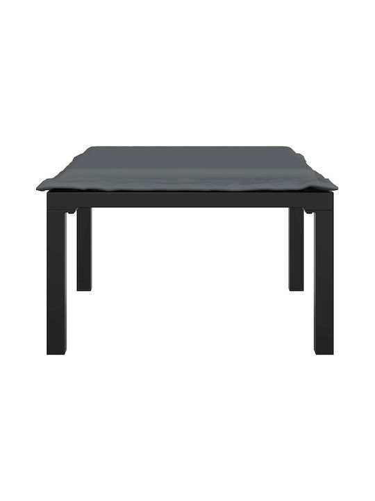 Metallischer Gartenhocker Würfel Außeneinsatz mit Kissen Schwarz 55x55x30cm