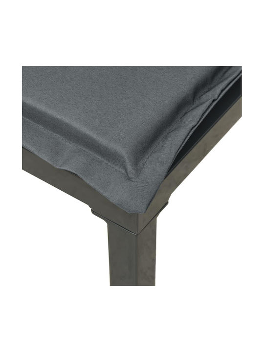 Metallischer Gartenhocker Würfel Außeneinsatz mit Kissen Schwarz 55x55x30cm