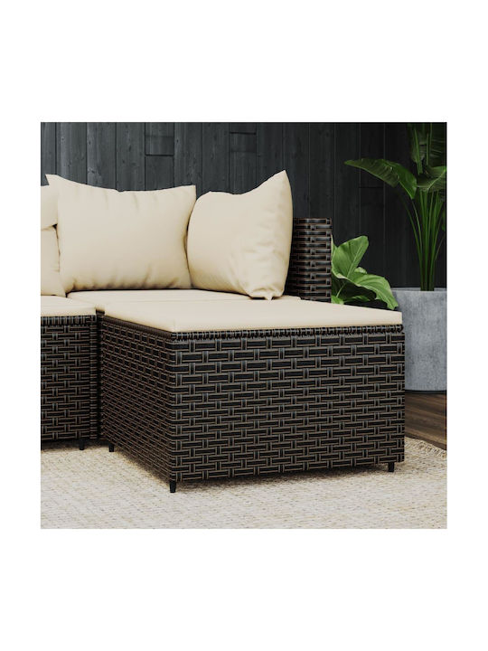 Scaun de Grădină Rattan cu pernă Maro 1buc 55x55x31cm