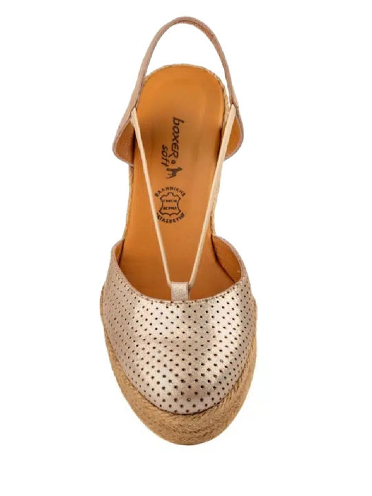 Anatomische Damenplattformen im Espadrilles-Stil Μπεζ Περλέ