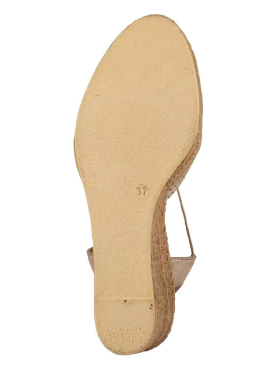 Anatomische Damenplattformen im Espadrilles-Stil Μπεζ Περλέ