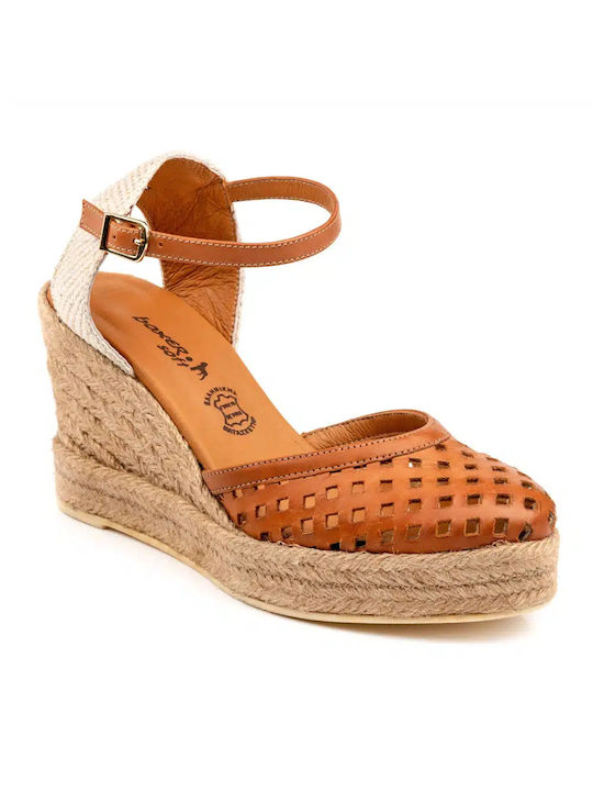 Boxer Anatomic Women's Leather Platform Espadrilles Tabac Brown