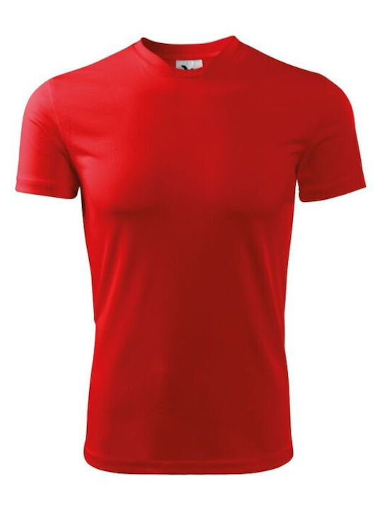 Adler Ανδρικό Διαφημιστικό T-shirt Κοντομάνικο σε Κόκκινο Χρώμα
