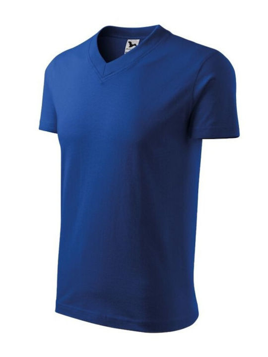 Malfini Vneck U MLI10205 Men's Short Sleeve Promotional T-Shirt Blue