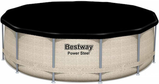 Bestway Runde Schwimmbecken 11133 Liter mit Metallic-Rahmen 396x107cm Graue