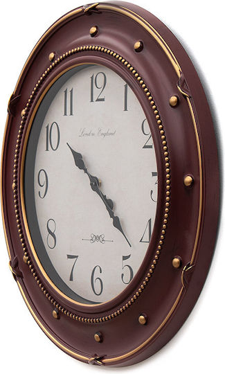 Homeplus Antique Wall Clock Plastic Red-Gold Ø60cm