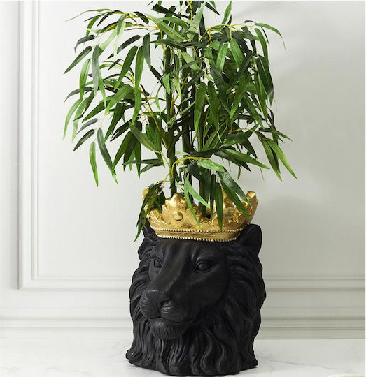 The Home Deco Factory Ghiveci Polirosină Negru 28x28x39.5εκ.