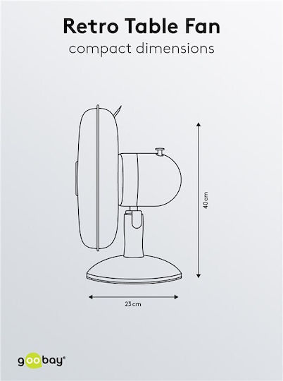 Goobay Wentronic Tischgerät Ventilator 40W Lüfterdurchmesser 34cm Silber