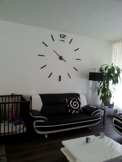 Hour Do It Yourself Black (Dimension Numbers 12cm) 3D Wall Clock Sticker Plastic Black Hour Do It Yourself Black (Dimension Numbers 12cm) 3D Wall Clock Sticker Plastic Black