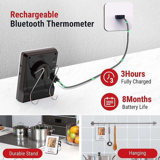 Thermo Pro Ασύρματο Ψηφιακό Θερμόμετρο Μαγειρικής με Ακίδα και Bluetooth Thermo Pro Ασύρματο Ψηφιακό Θερμόμετρο Μαγειρικής με Ακίδα και Bluetooth