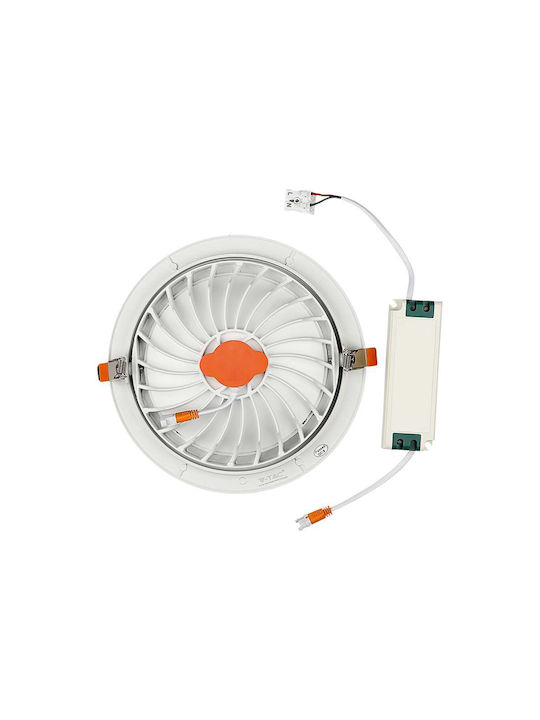 V-TAC Στρογγυλό Χωνευτό LED Panel 20W με Ρυθμιζόμενο Λευκό Φως