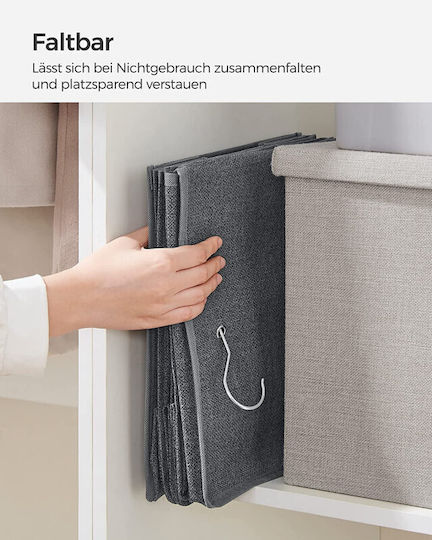 Songmics Fabric Hanging Storage Case For Clothes in Gray Color 30x30x90cm 1pcs