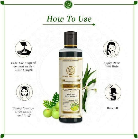Khadi Natural Amla & Bhringraj Shampoos gegen Haarausfall für Alle Haartypen 210ml