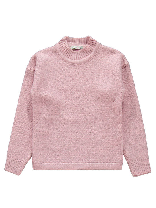 Children's set of knitted pants pink blouse for girls