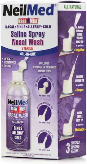 NeilMed Nasa Wash Saline Spray Καθαρισμό, Ενυδάτωση και Ανακούφιση από 5 Ετών 177ml