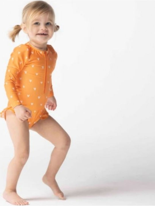 Fresk Kids Swimwear Long Sleeve One-piece Orange