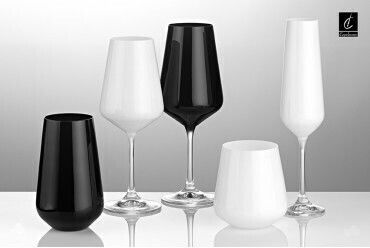 Capolavoro Sandra Set Gläser Wasser aus Kristall in Weiß Farbe 440ml 6Stück
