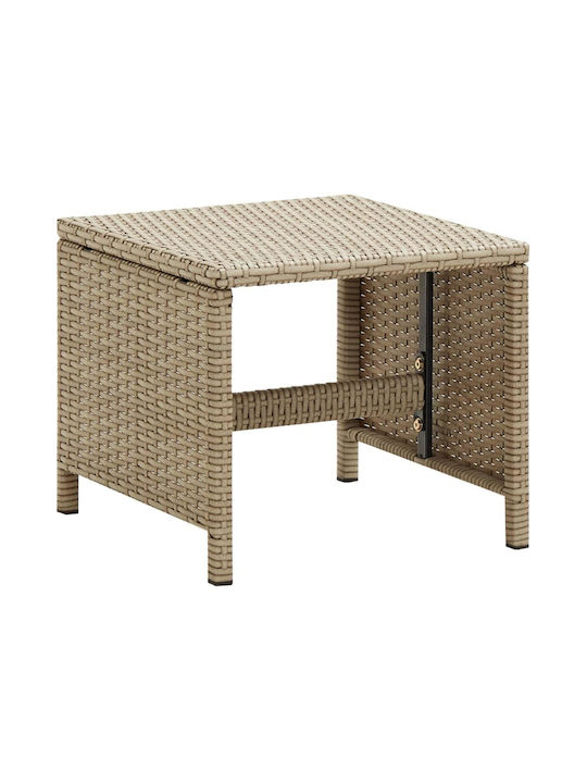 Fotoliu de exterior Rattan Bej cu pernă 2buc 52x56x85cm