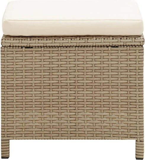 Outdoor-Sessel Rattan Beige mit Kissen 2Stück 52x56x85εκ.